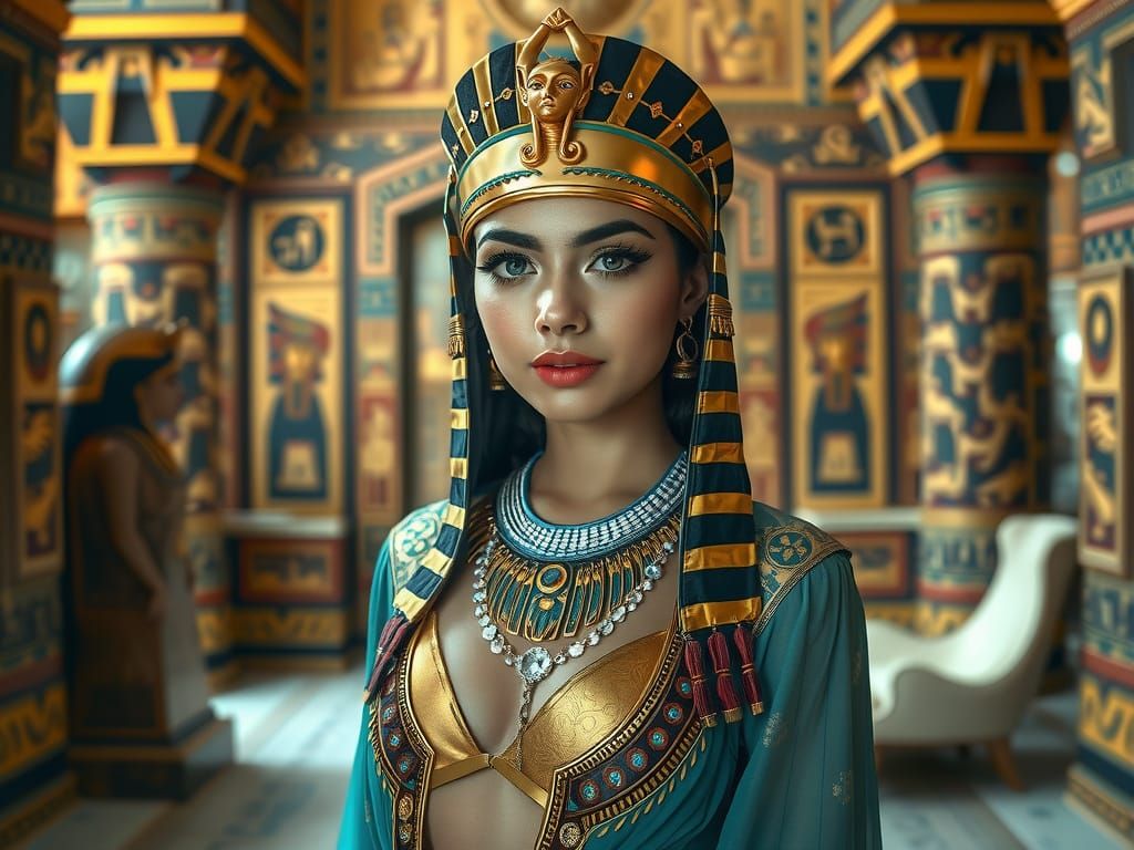 Egyptian Queen in Golden Splendor