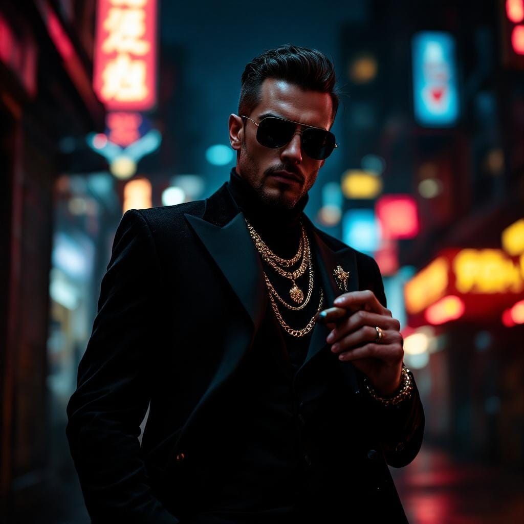 Mafia Style Portrait in Cinematic Lighting