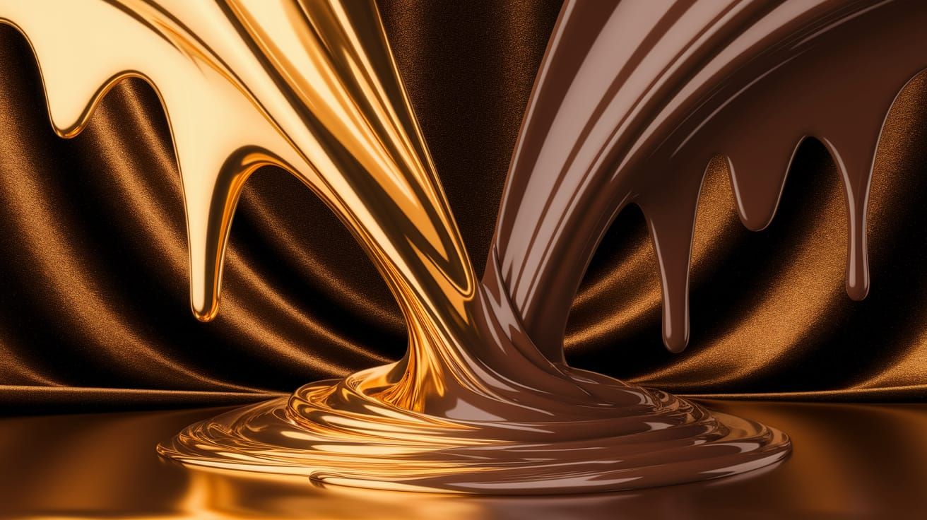 Molten Gold and Chocolate Streams Merge