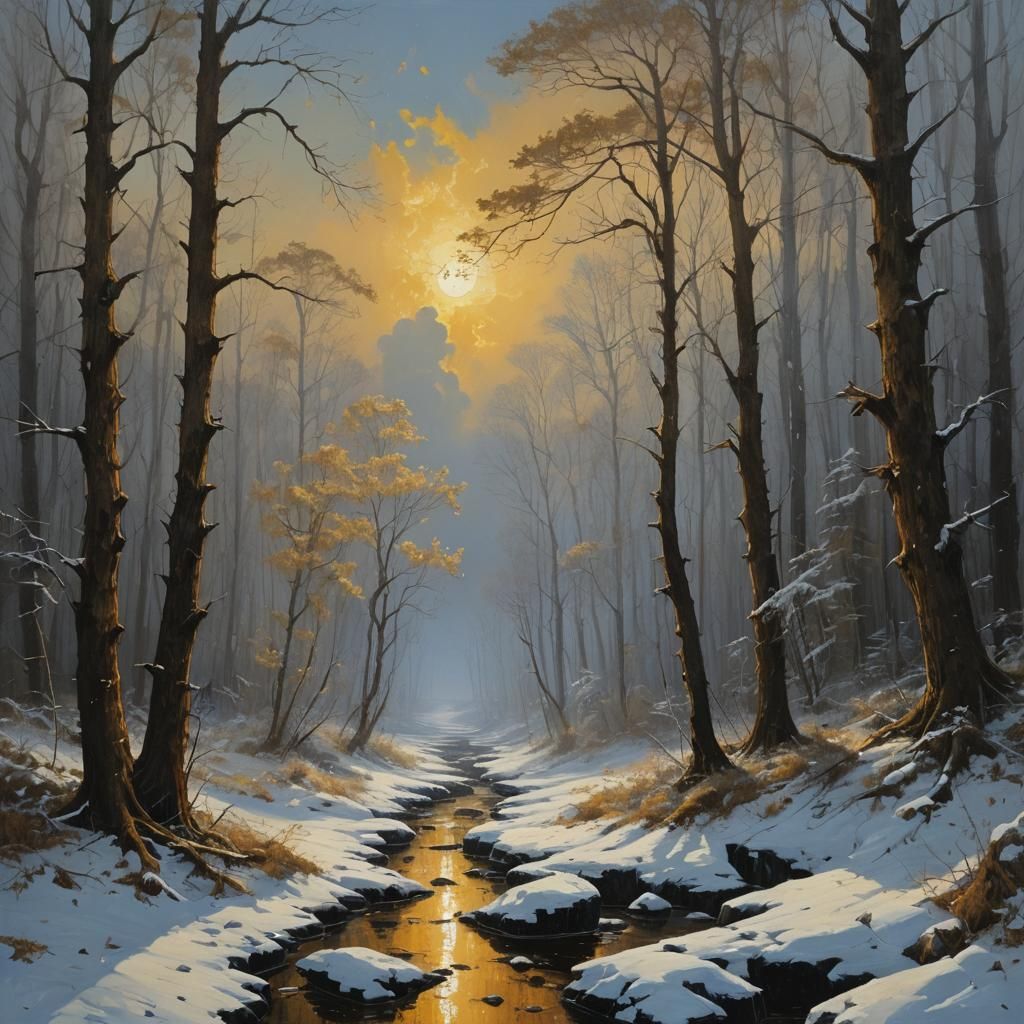 Melancholy Winds: An Oil Painting of Dreams