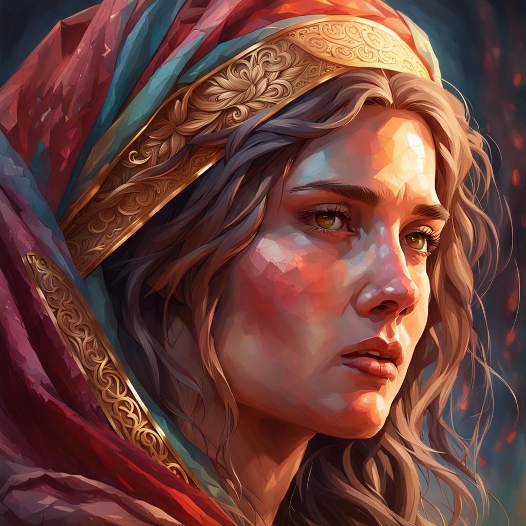 Mary Magdalene Portrait in Hyperdetailed Digital Art