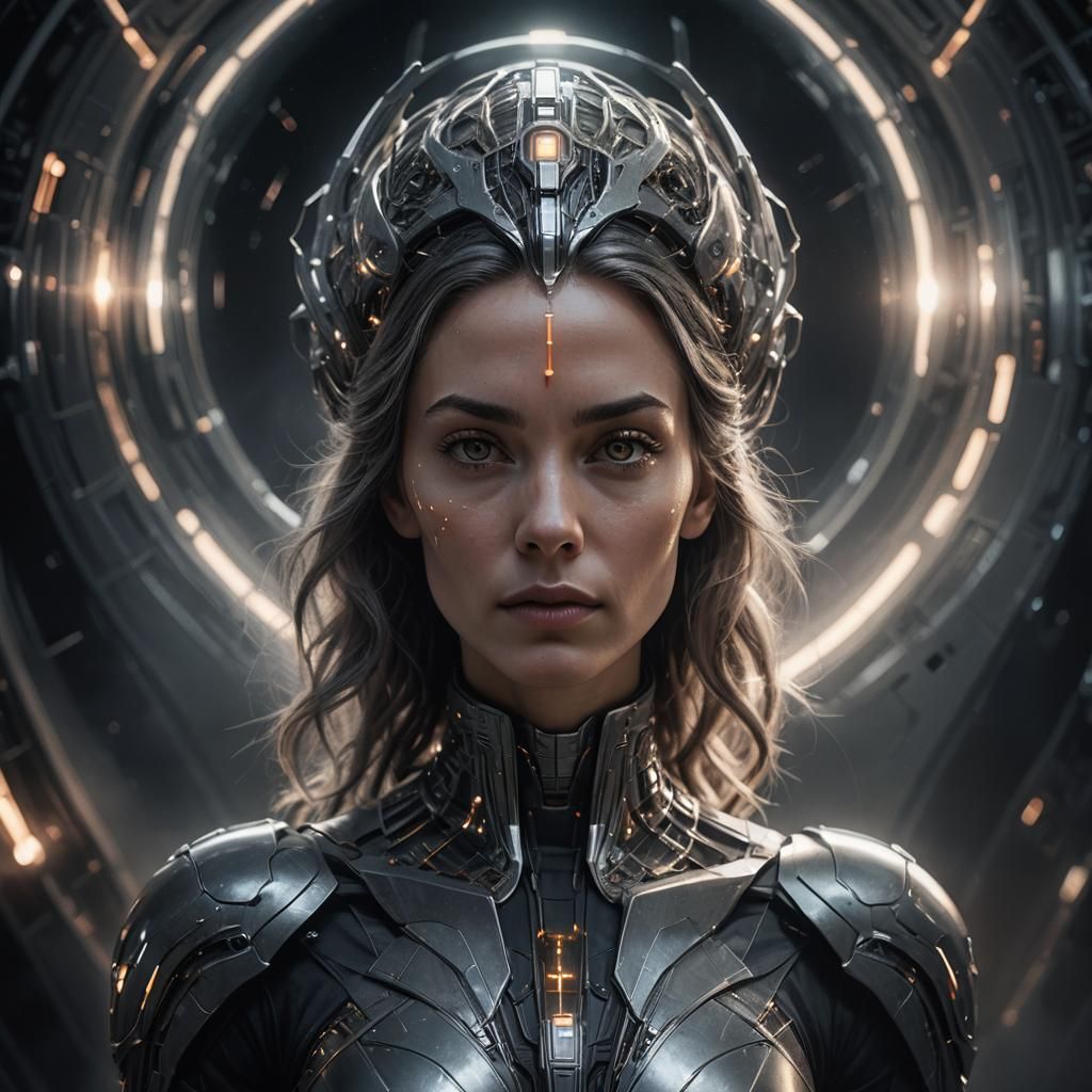 Majestic Interdimensional Woman in Sci-Fi Portrait