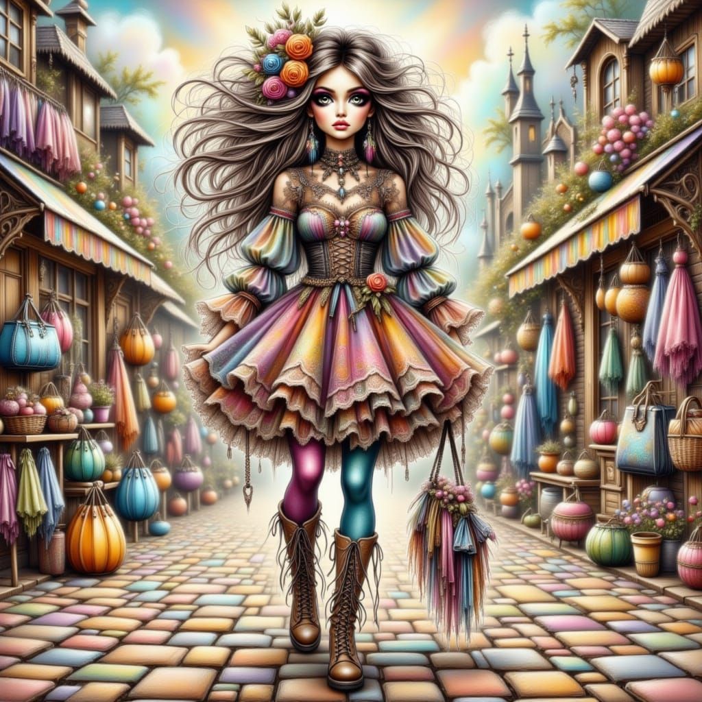 Fashion Model Runs Down the Catwalk in Whimsical Haute Coutu...