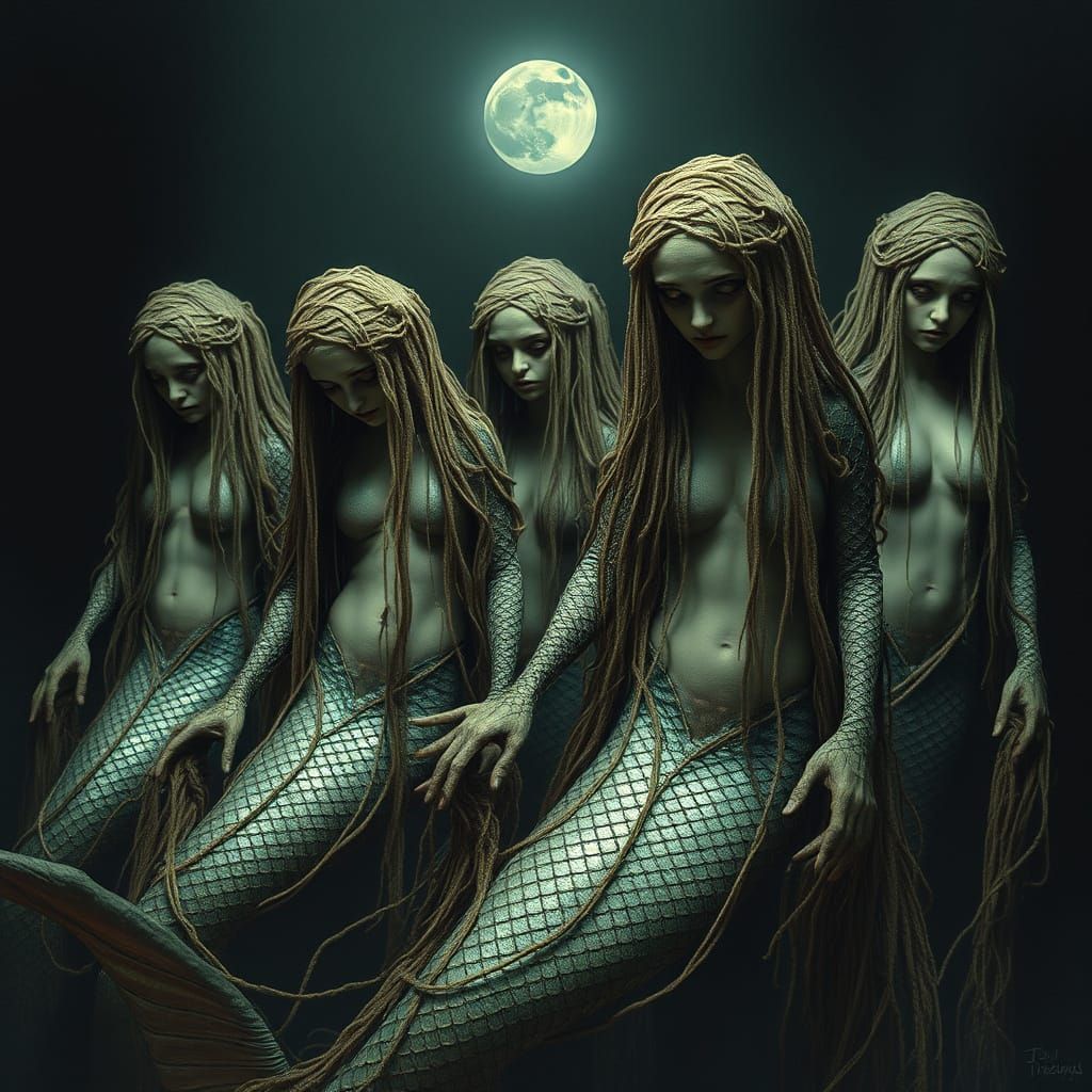 Eerie Mermaids Emerge from the Deep Sea