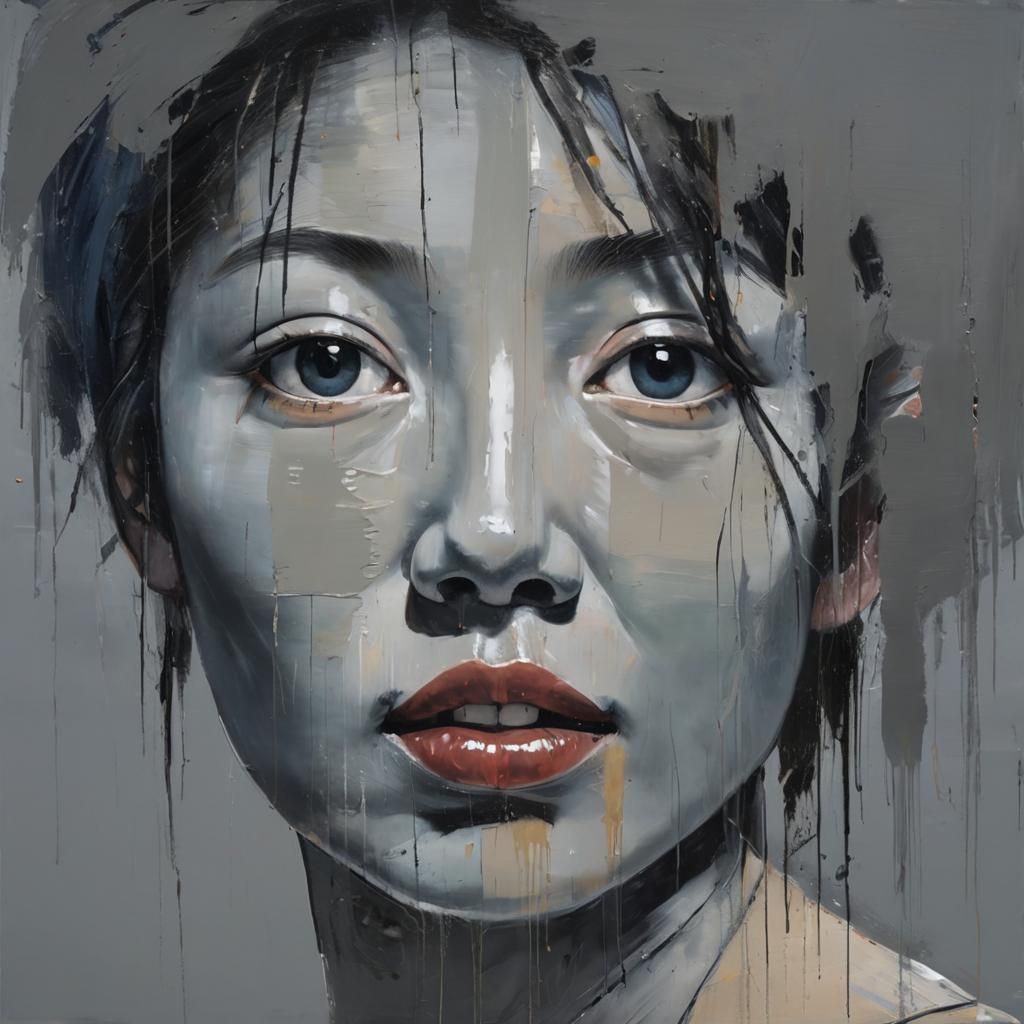 Abstract Expressionist Portrait in Dark Palette