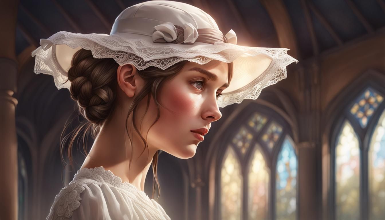 Girl in Silk Dress, Hyperdetailed Digital Portrait