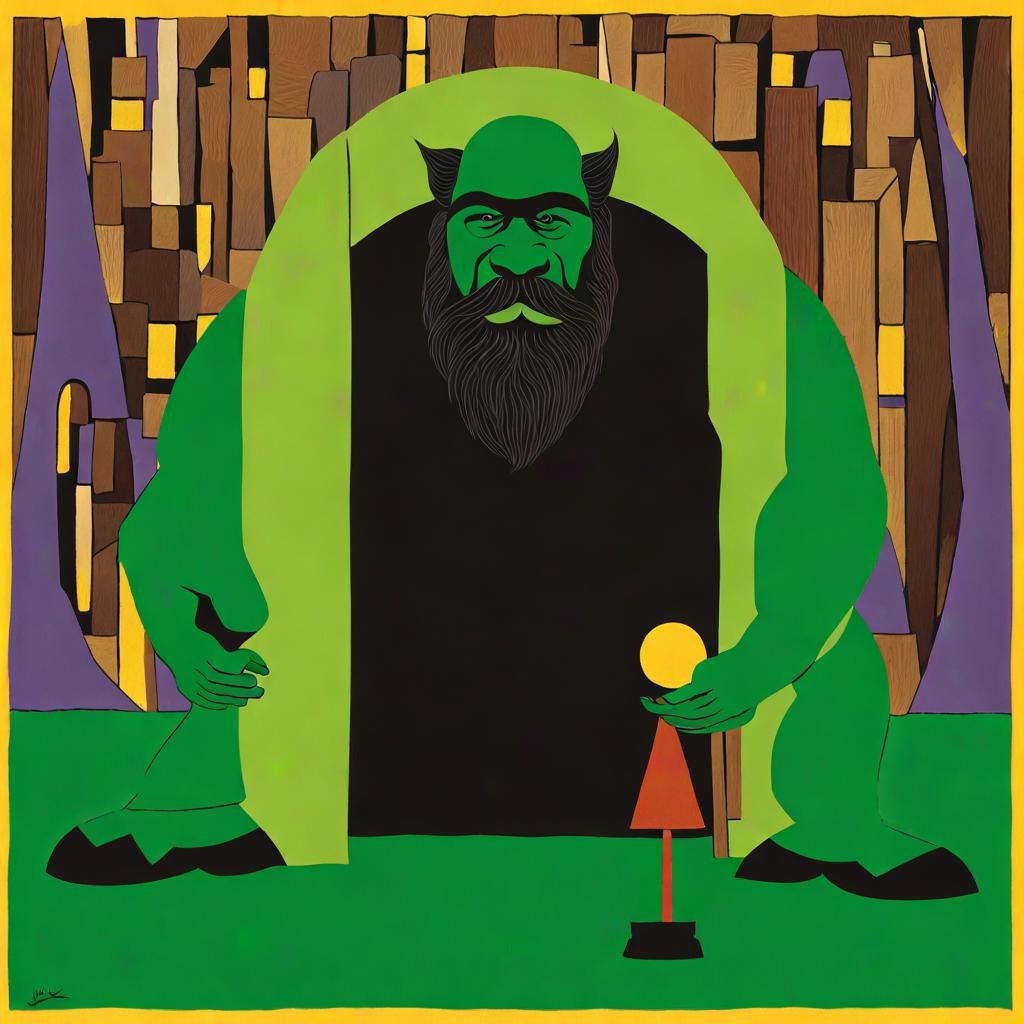 Cubist Anglo-Saxon Troll in Minimalist Style