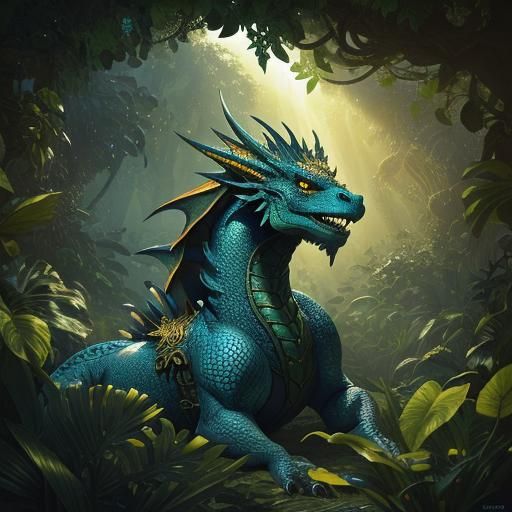 Majestic Dragon and Pickle in Digital Matte Painting