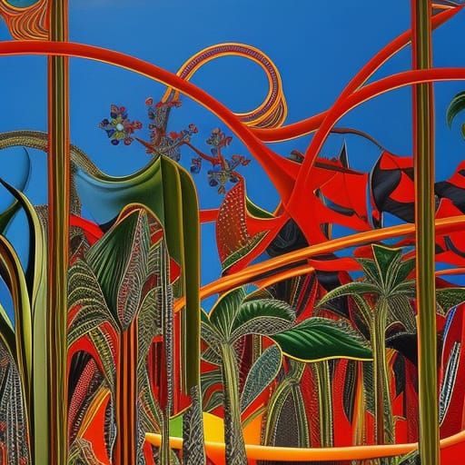 Butterfly-Birds of Paradise in Surreal Jungle Art