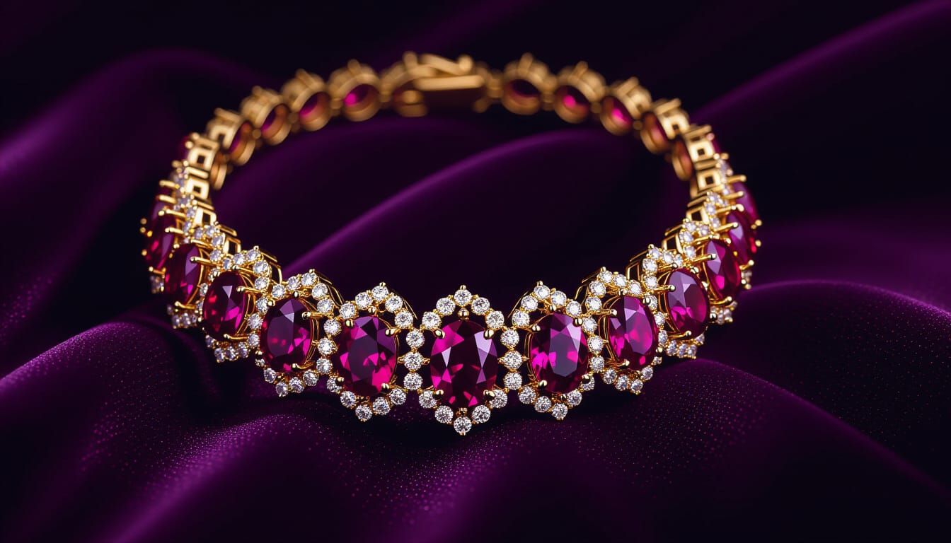 Intricate Ruby and Diamond Necklace Photography