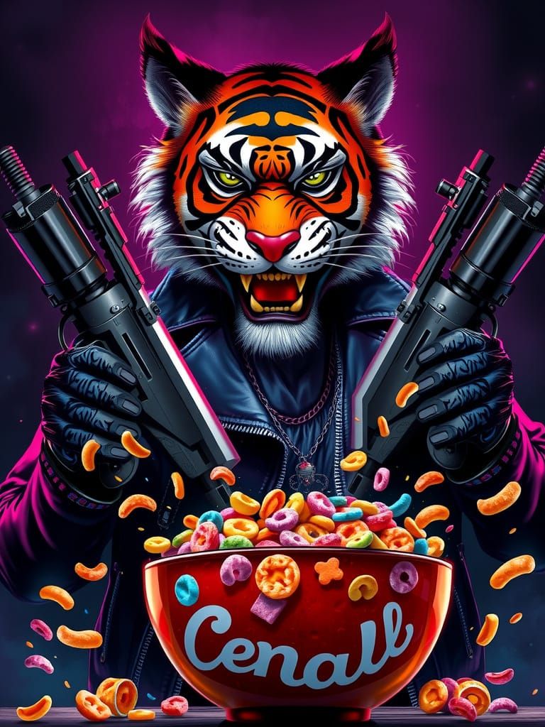 Menacing Tony the Tiger Hitman in Gritty 8K