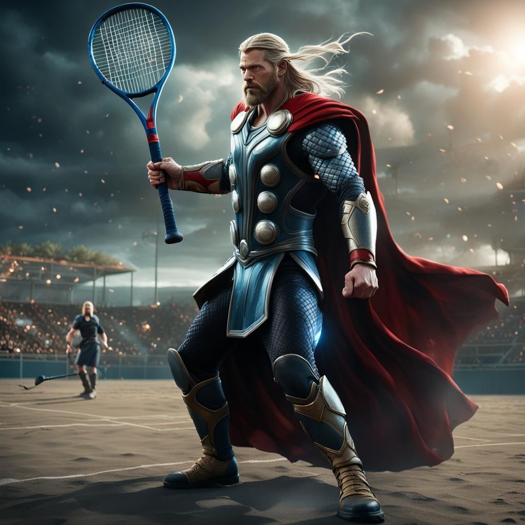 Thor Plays Tennis: Fantasy Concept Art