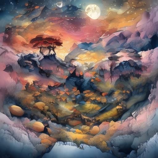 Sparkling Watercolor AI Image from Simple Text Prompt