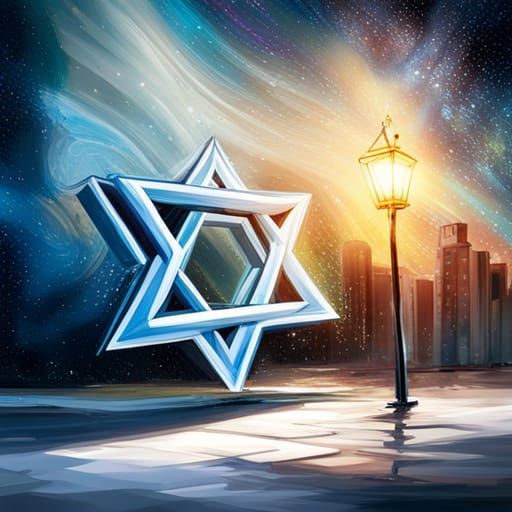 Hanukkah Star of David in Graffiti Art Style