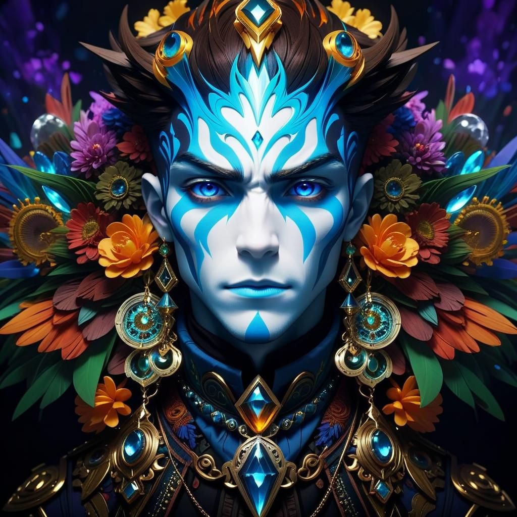 Expressive Character Portrait in Crystalline Style