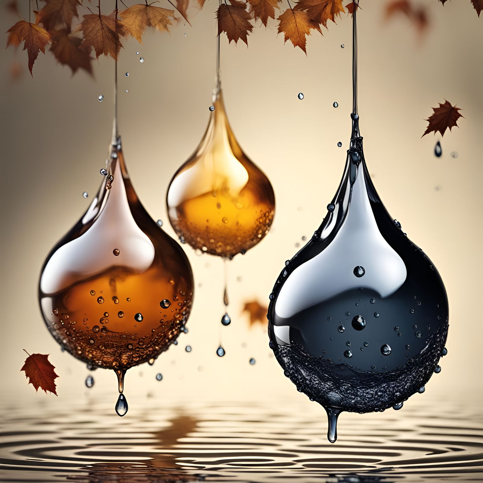 Autumn Sunshine Illuminates Scandinavian Water Droplets