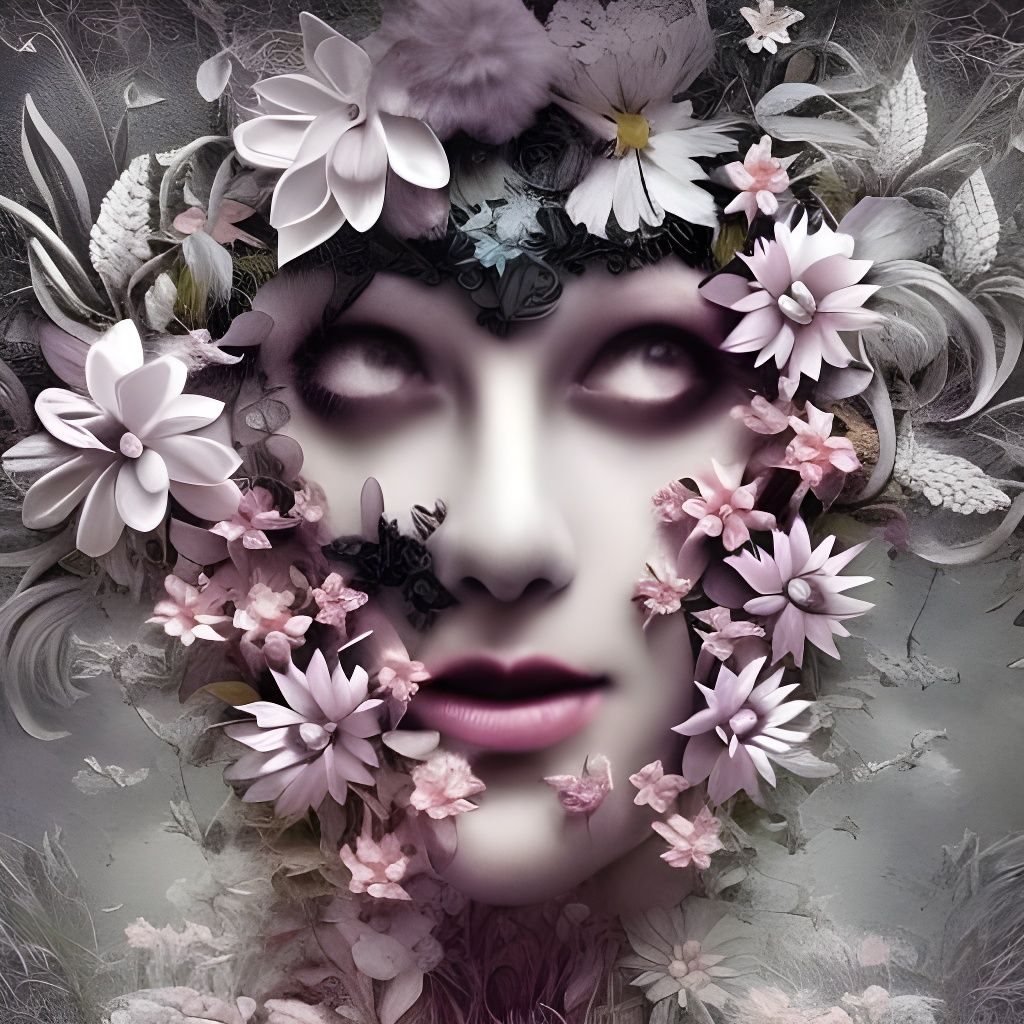 Detailed Papercraft Flower Arrangement in Matte Style