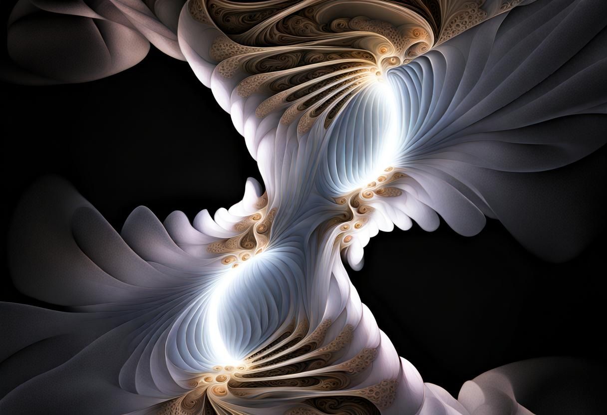 Complex Fractal Pattern with Swirling Elements