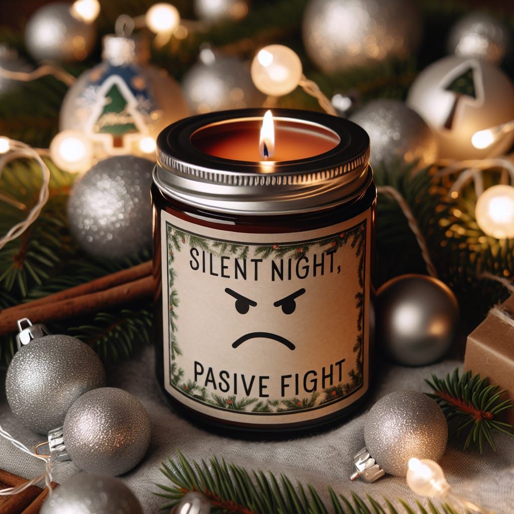 Whimsical Candle Jar Scene with Hidden Mischief