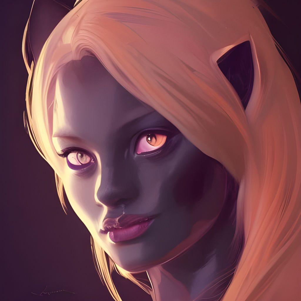 Hyperdetailed Black Cat Portrait in Artgerm Style