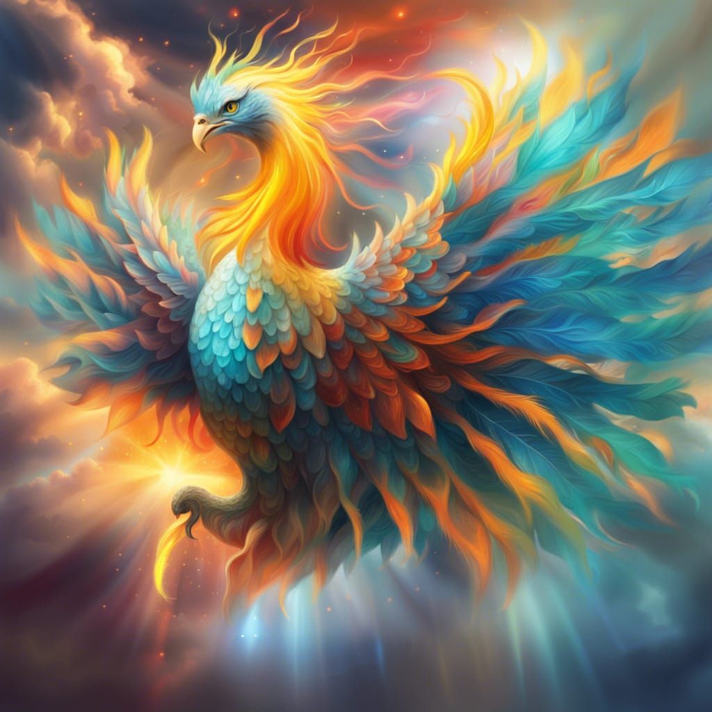 Enchanting Mythical Phoenix in Divine Light