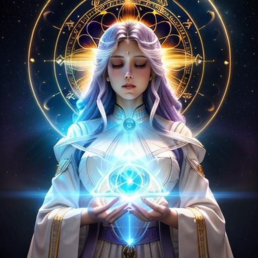 Angelic Elemental Steampunk Art with Sacred Geometry