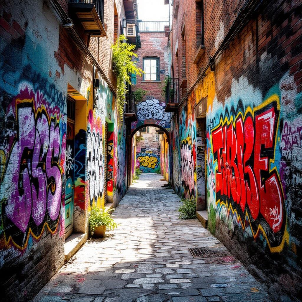 Vibrant Street Art in a Hidden Alleyway