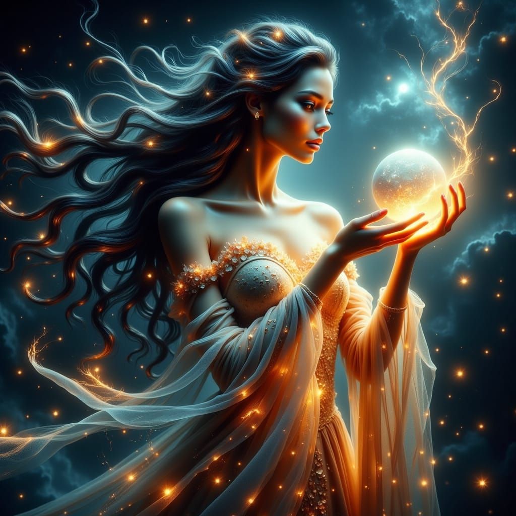 Ethereal Goddess Mother in Darkly Magical Aura