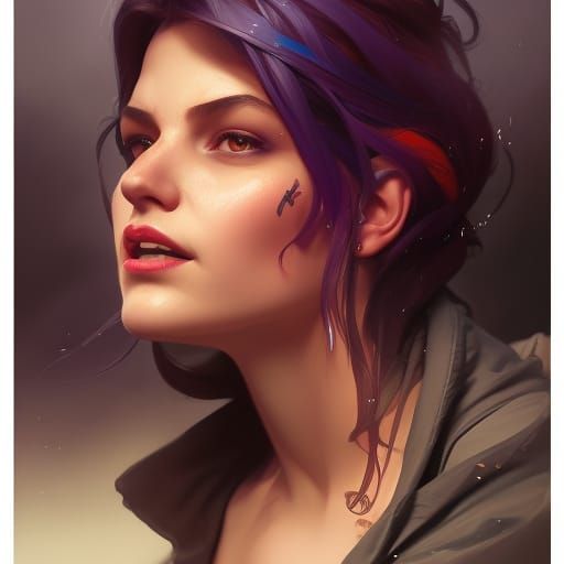 Ursula Portrait in Hyperdetailed Art Nouveau Style