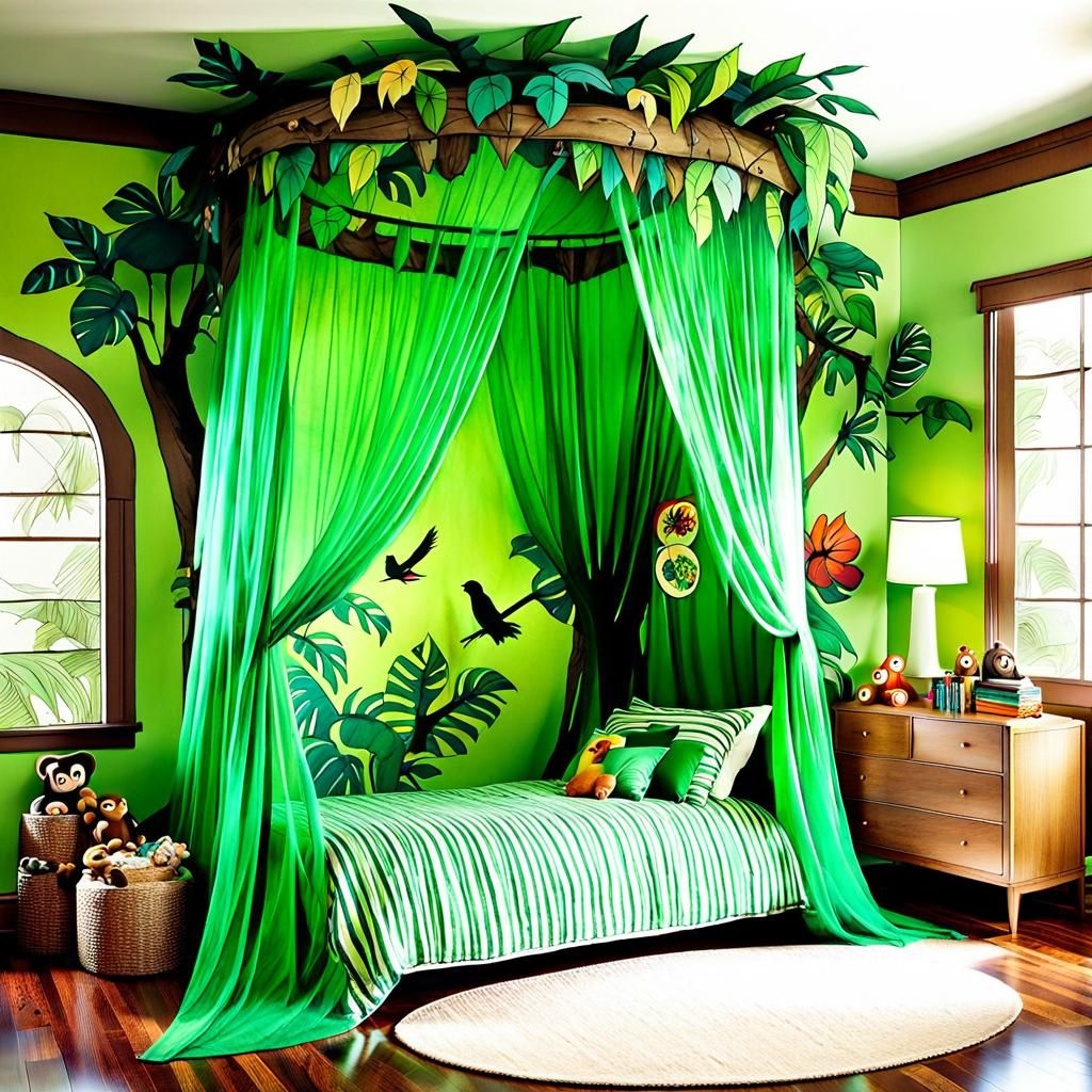 Jungle Themed Childrens Bedroom