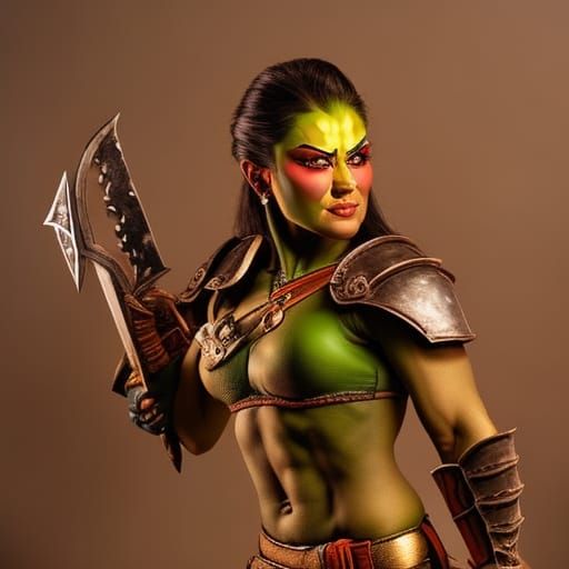 Beautiful Orc Cosplay Portrait in Hyperrealistic Style