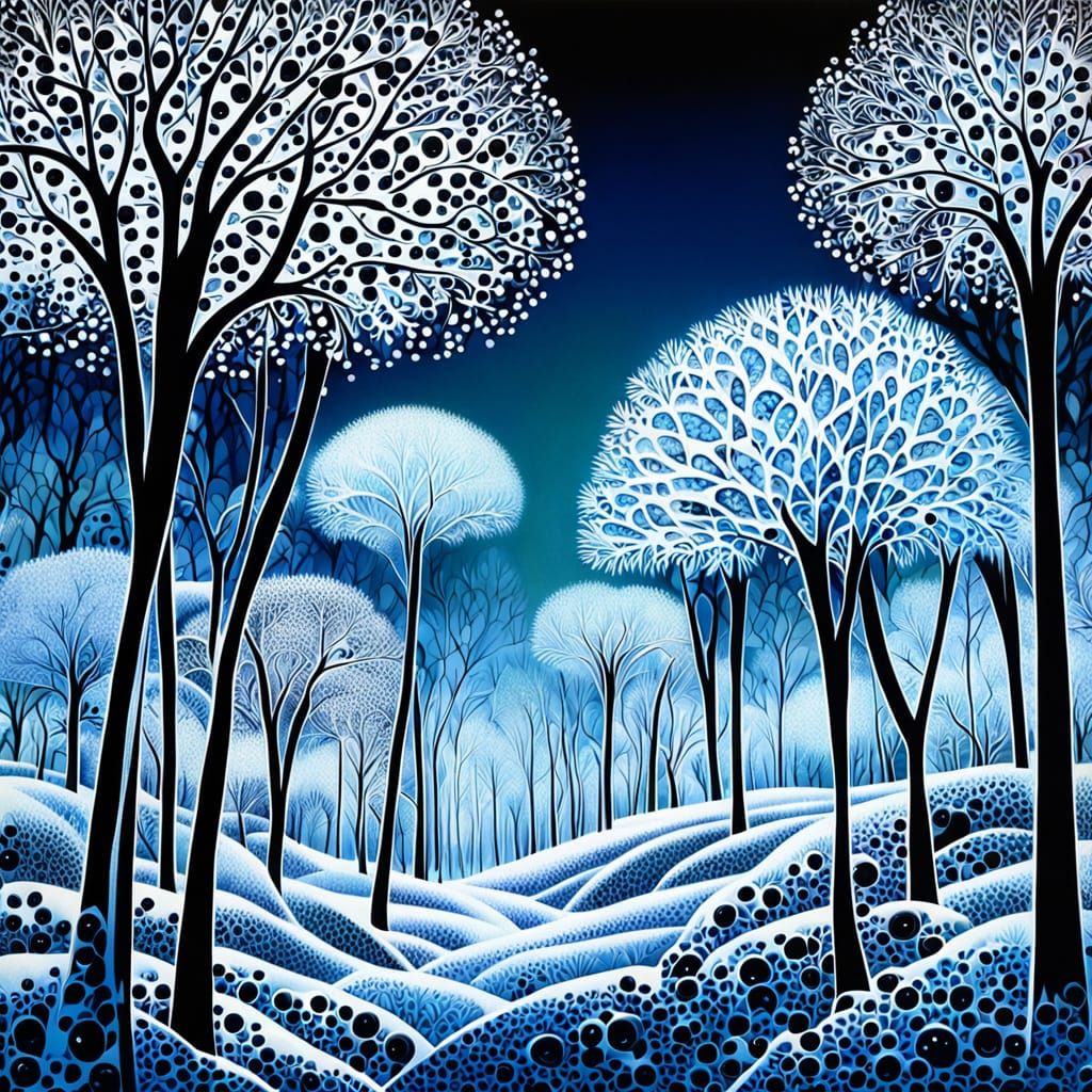 Jack Frost's Hoarfrost Winter Forest Scene