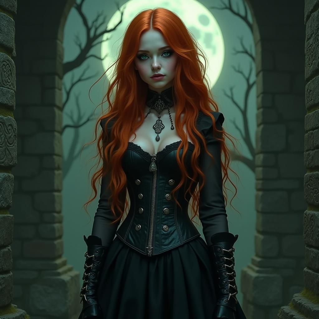 Mystical Goth Girl with Celtic and Norse Elements