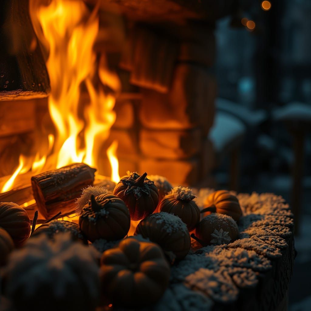 Winter Wonderland Scene in Moody Hyperrealism