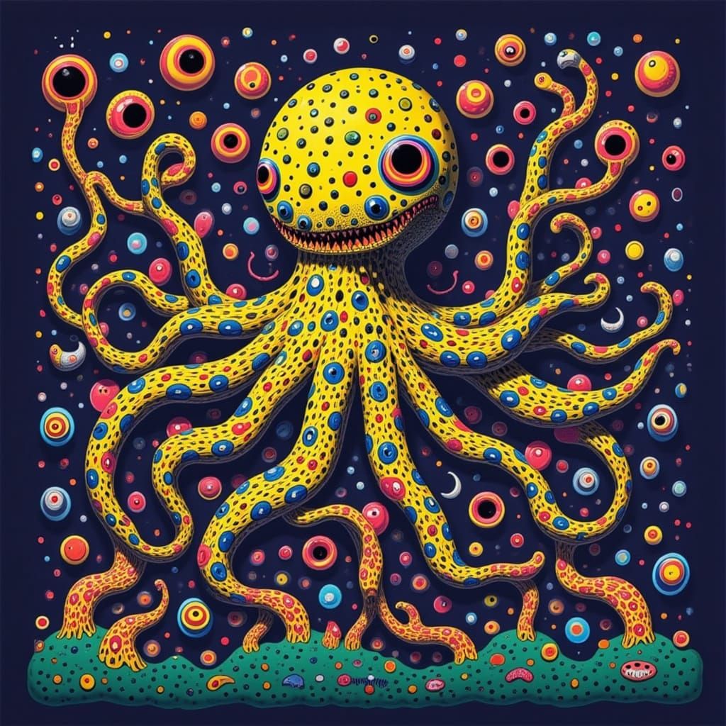 Octopus Image with Screaming Dots Technique