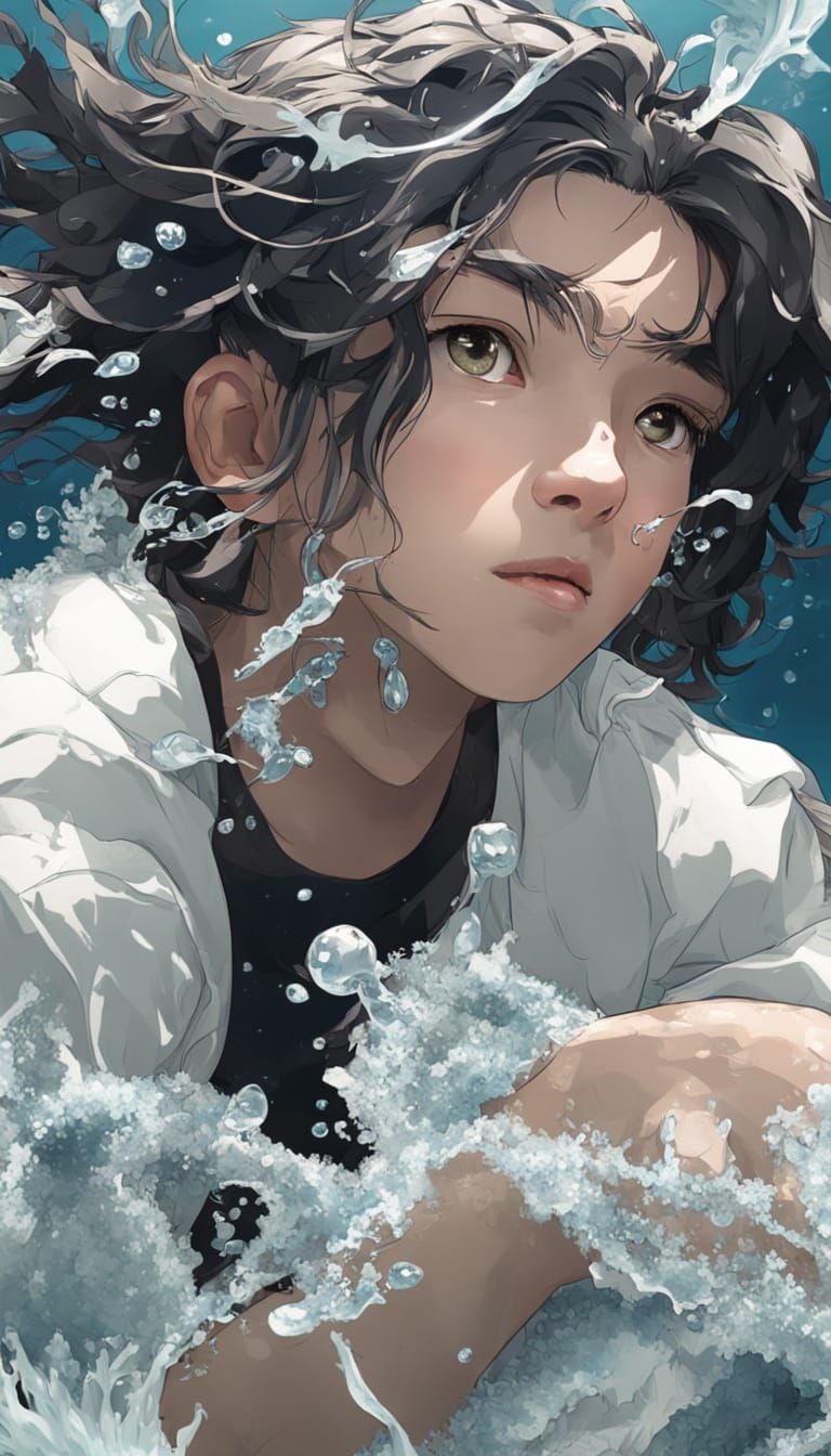 Eurasian Children in Atlantis: Anime-Style Concept Art