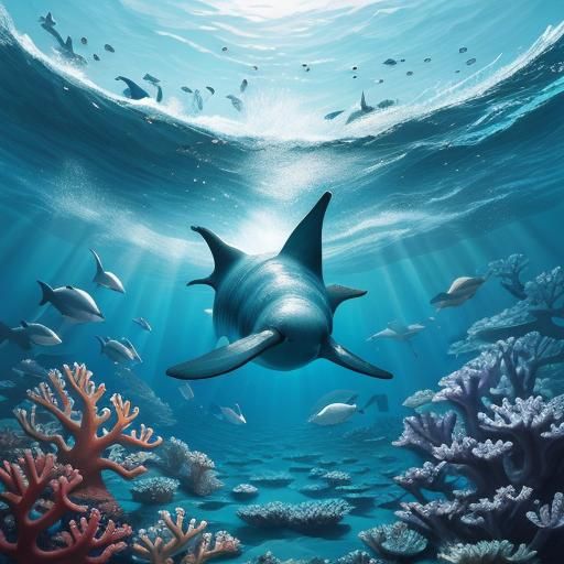 Underwater Fantasy with Sea Life and Sunken Treasure