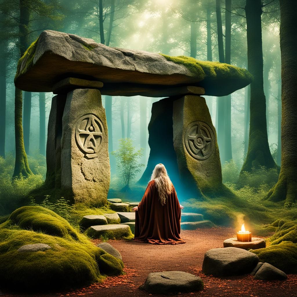 Mystical Druid Celebration in Forest