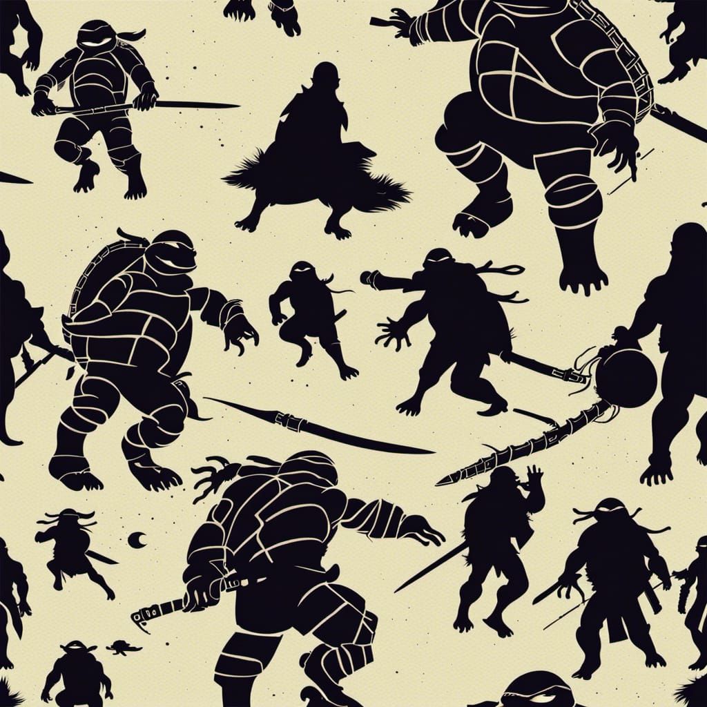 Ninja Turtles Cityscape Graphic T-Shirt Design