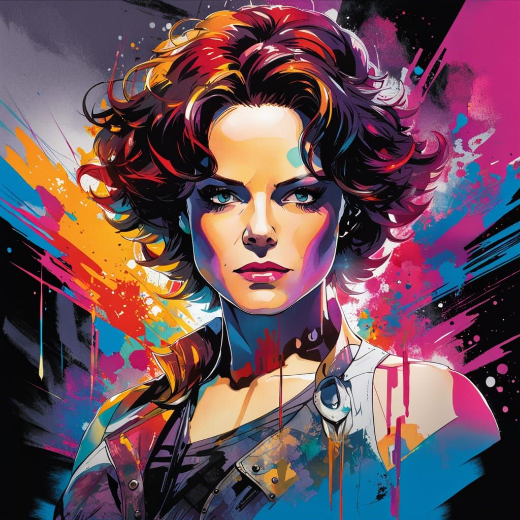 Anime Portrait of Sigourney Weaver as Detective