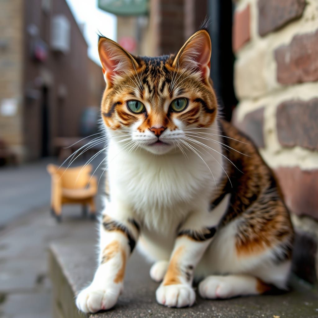 Cat Posing on Coronation Street