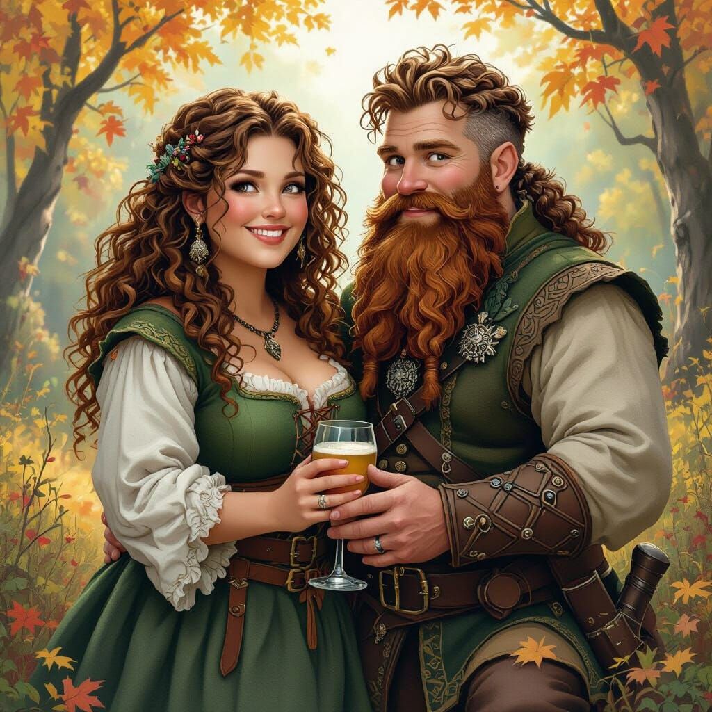 Dwarf Wedding Celebration in Autumnal Fantasy Style