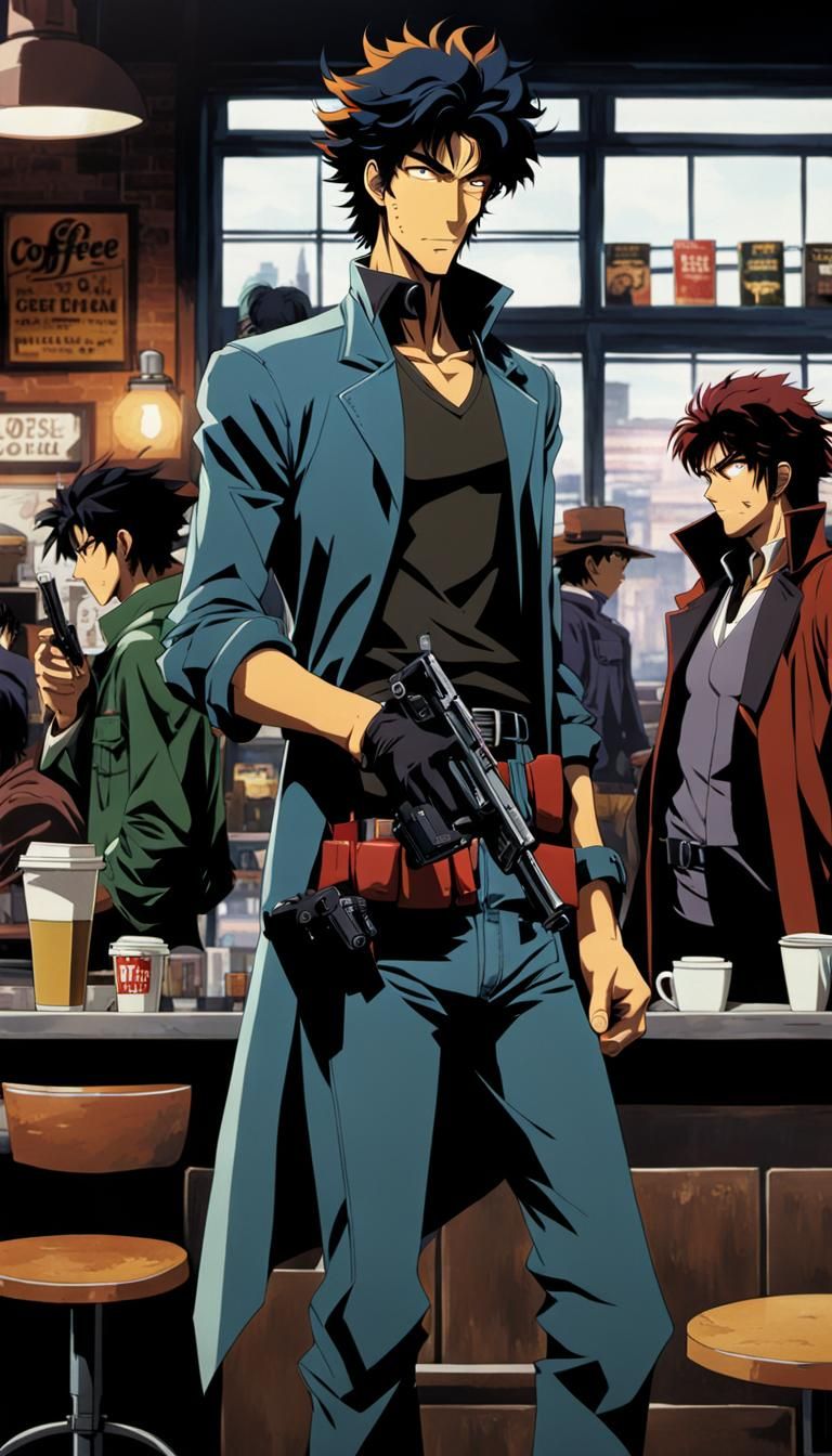 Anime Cowboy Bebop at Coffee Shop
