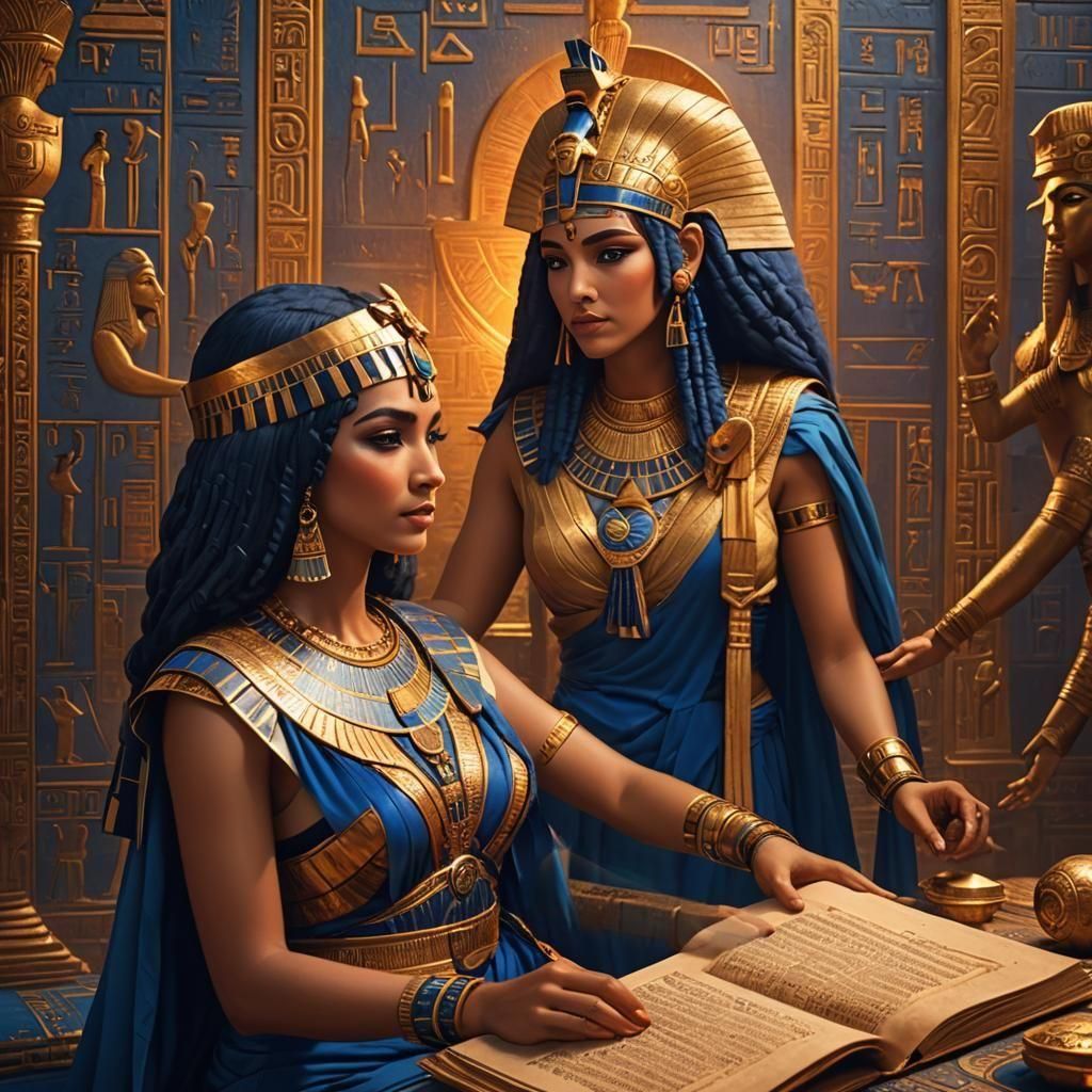 Cleopatra Reads to Her People: Detailed Matte Painting