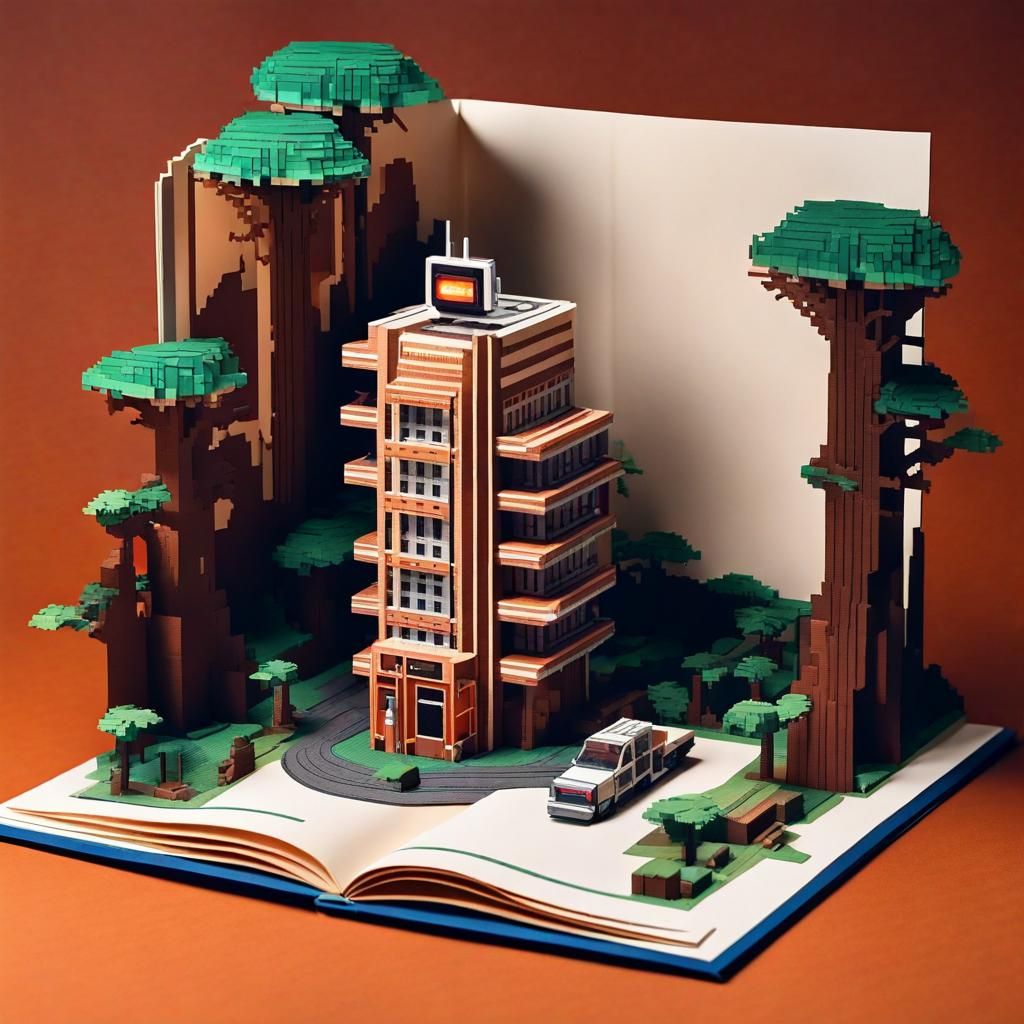 Redwood Metropolis: 16-bit Pixel Art Pop-up Book