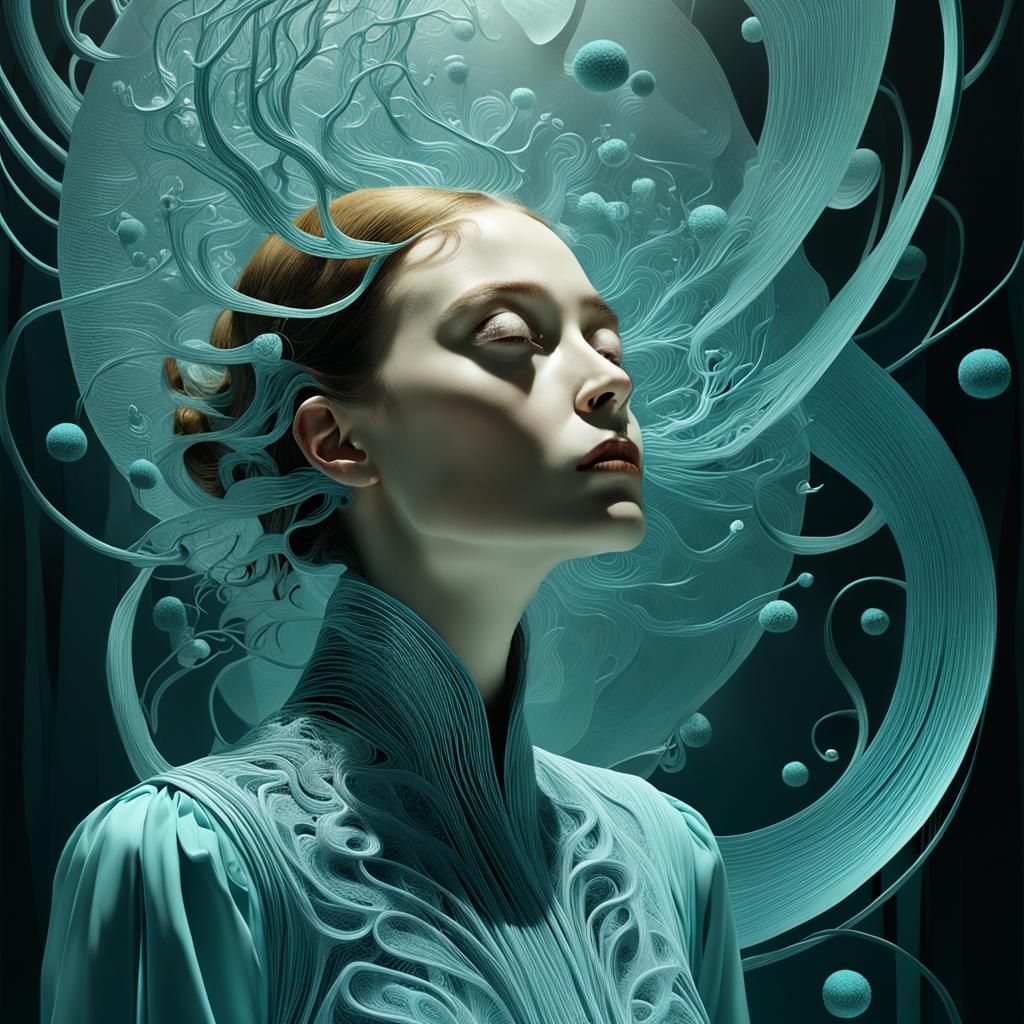 Symphonic Sunshine in Pale Aqua: Abstract Glass Art