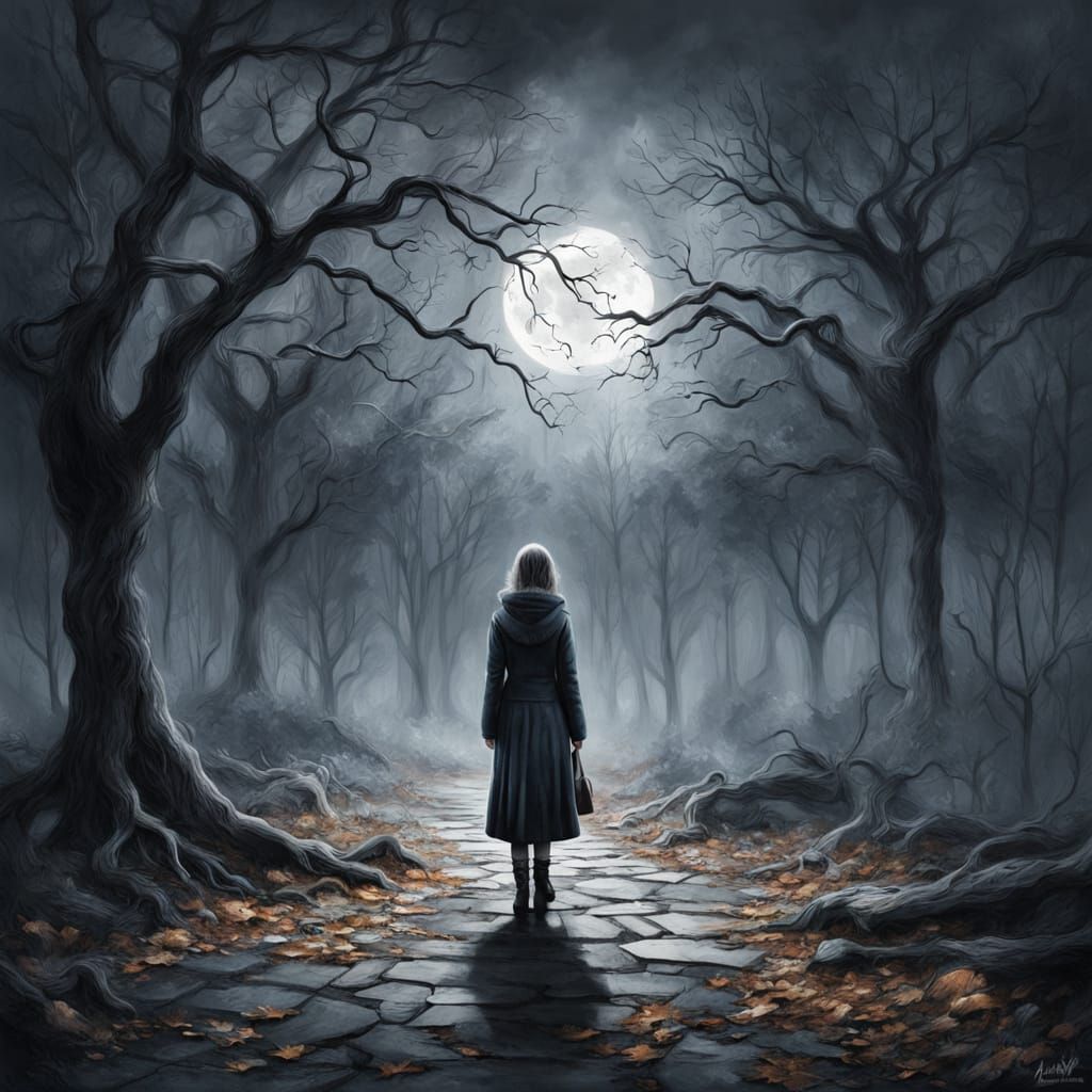 Melancholic Moonlit Departure in Hyper-Detailed Digital Pain...