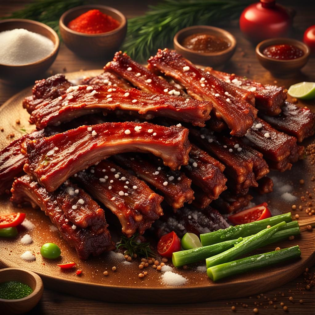 Salt and Pepper Pork Ribs: Fantasy Food Art