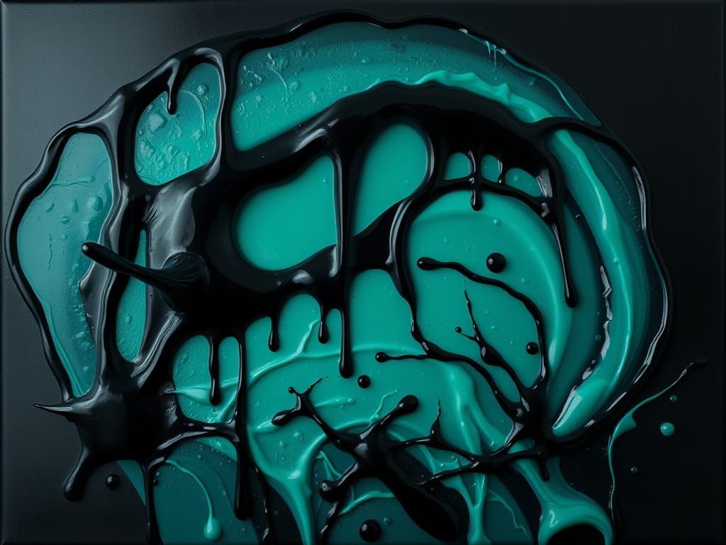 Mysterious Viscous Substance in a Dark Teal Background