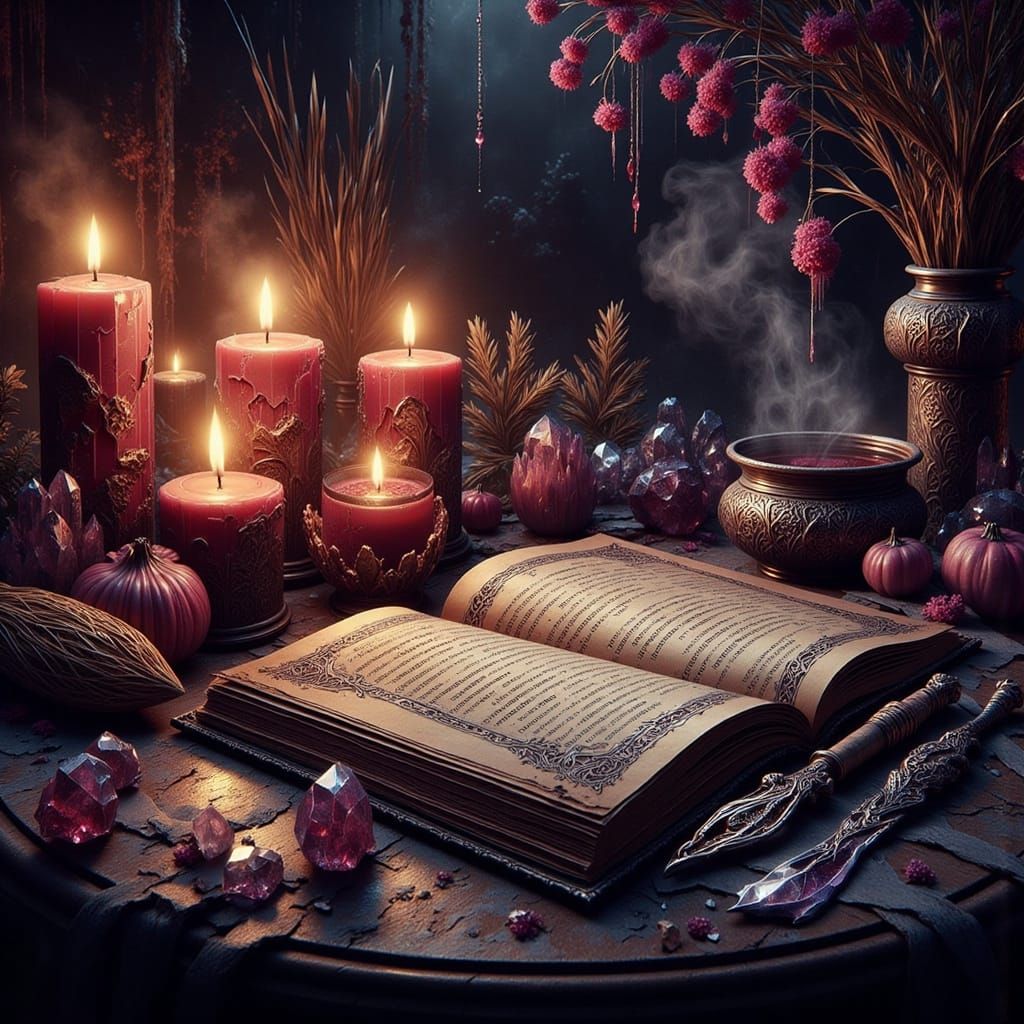 Mystic Witch Altar for Powerful Spell: Gothic Art